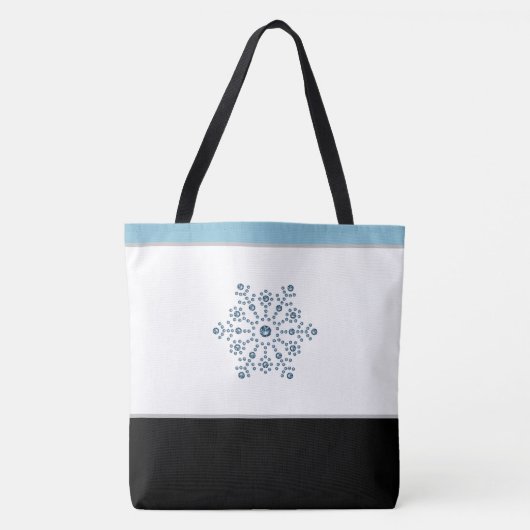 Vakantieblauw Snowflake Tote Bag (Voorkant)
