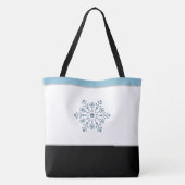 Vakantieblauw Snowflake Tote Bag (Achterkant)