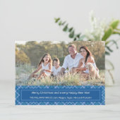 Vakantieblauwe kerstkaart kaart (Staand voorkant)