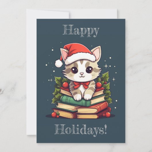 Vakantieboek Cat Feestdagenkaart (Voorkant)