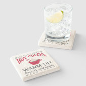 vakantieboerderij heetcacao stenen onderzetter (Zijkant)