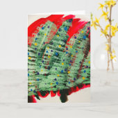 Vakantiebomen met Lights Art Kaart (Gele Bloem)