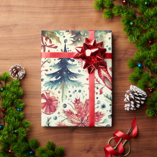 Vakantiebomen Wintervakantie Cadeaupapier