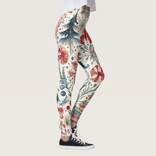 Vakantiebomen Wintervakantie grillig design Leggings (Rechts)