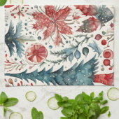 Vakantiebomen Wintervakantie Theedoek (Gevouwen)