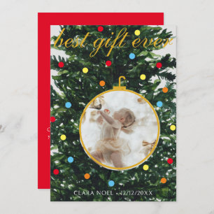 Vakantieboom en Ornament Geboorte Aankondiging