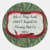 Vakantieboom Kerstmis Ronde Sticker (Voorkant)