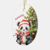 Vakantieboom Panda Beer Kleindochter Keramisch Ornament (Links)