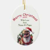 Vakantieboom T-Rex Dinosaurus Kleinzoon Keramisch Ornament (Achterkant)