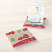  vakantieboom Vrachtwagen Kerst-keuken Glazen Onderzetter (Schuin)