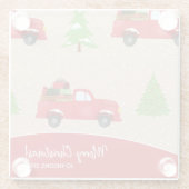  vakantieboom Vrachtwagen Kerst-keuken Glazen Onderzetter (Achterkant)