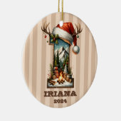 Vakantiebrief I met rustieke winterscène Keramisch Ornament (Rechts)