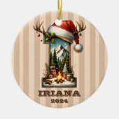 Vakantiebrief I met rustieke winterscène Keramisch Ornament (Voorkant)