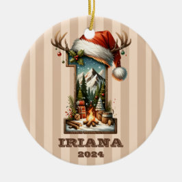 Vakantiebrief I met rustieke winterscène Keramisch Ornament
