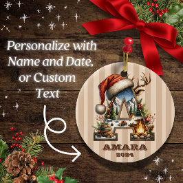 vakantiebrief met beige strepen keramisch ornament