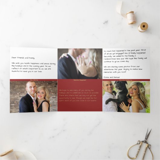 Vakantiebrief met foto - Candy Canes Drieluik Uitnodiging (Binnen)