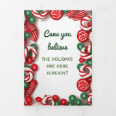 Vakantiebrief met foto - Candy Canes Drieluik Uitnodiging (Cover)