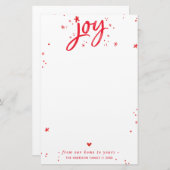 VAKANTIEBRIEF modern handgeschreven script vreugde Briefpapier (Voorkant / Achterkant)