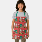 Vakantiecabee Red Kinderen Apron met groene riem Schort (Insitu)