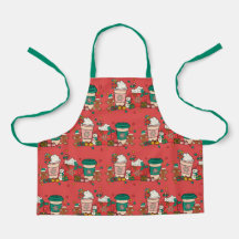 Vakantiecabee Red Kinderen Apron met groene riem