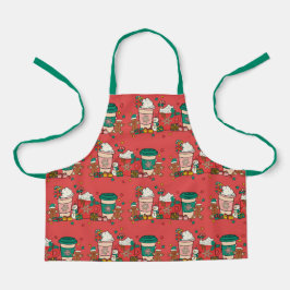 Vakantiecabee Red Kinderen Apron met groene riem Schort
