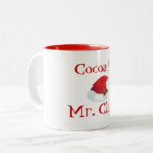 Vakantiecacao-Mok voor de heer Clause Tweekleurige Koffiemok (Voorkant links)