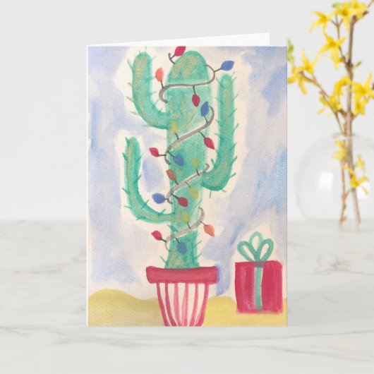 Vakantiecactus Kaart (Gele Bloem)