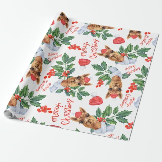 Vakantiecadeauverpakking Kerstkameel Cadeaupapier (Uitgerold)