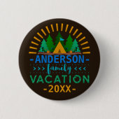 Vakantiecampagnetriem | Aangepast naamjaar Ronde Button 5,7 Cm (Voorkant)