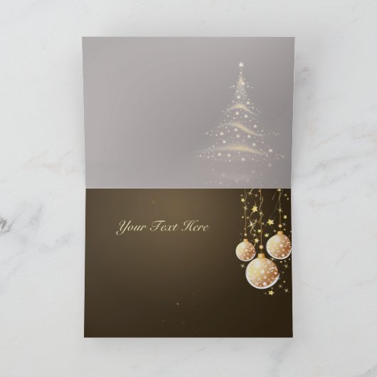 Vakantiecards, kerstboom+versieringen feestdagen kaart (Binnen)