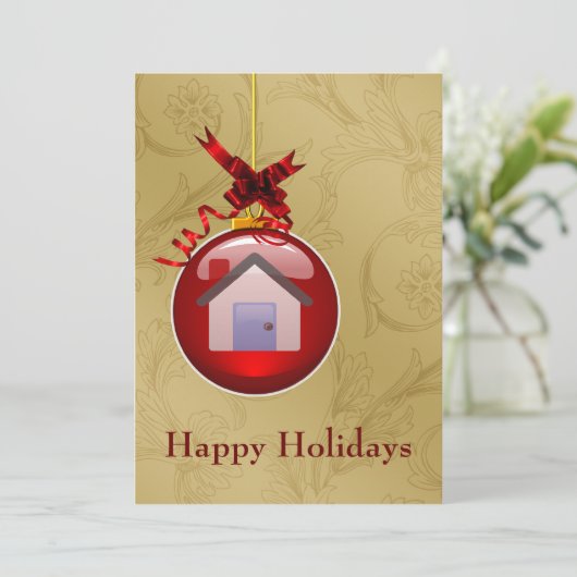 Vakantiecards voor onroerend goed feestdagenkaart (Staand voorkant)