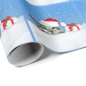 Vakantiecat in Santa Hat Cadeaupapier (Rol Hoek)