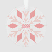 Vakantiecatten Aangepast rood en Roze Snowflake Ornament (achterkant)