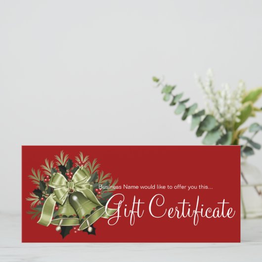 Vakantiecertificaat Groene kerstcadeaus (Staand voorkant)