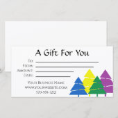 Vakantiecertificaat voor multicolische dennenbomen bedankkaart (Voorkant / Achterkant)