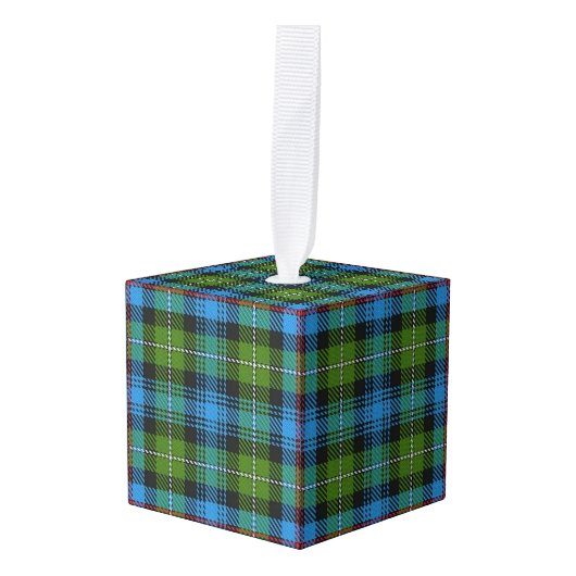 Vakantieclan MacKenzie Tartan Plaid Kubus Ornament (Voorkant hoekig)