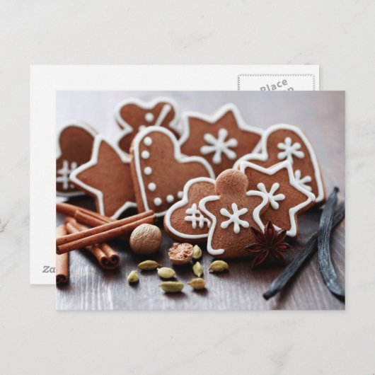 Vakantiecookies met specerijen feestdagenkaart (Voorkant / Achterkant)