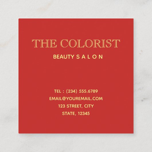 Vakantiecorrectie Kaart Vierkante Visitekaartje (Achterkant)