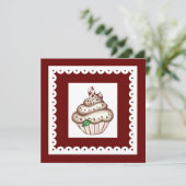 Vakantiecupcake-uitnodiging Kaart (Staand voorkant)