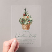 Vakantiedag van de moderne Waterverf met kerstbome Acryl Uitnodigingen (Insitu (Draagbaar))