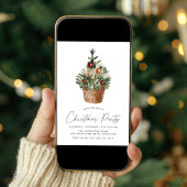 Vakantiedag van de moderne Waterverf met kerstbome Kaart