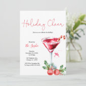 Vakantiedagen Cocktail Holiday Cheer Kerstparty Kaart (Staand voorkant)