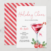 Vakantiedagen Cocktail Holiday Cheer Kerstparty Kaart (Voorkant / Achterkant)