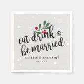 Vakantiedagen Drink en kerstfeestdagen Servet (Voorkant)