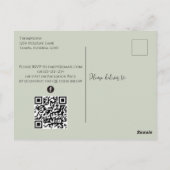 Vakantiedagen Elegant Floral QR Code Budget Uitnod Briefkaart (Achterkant)