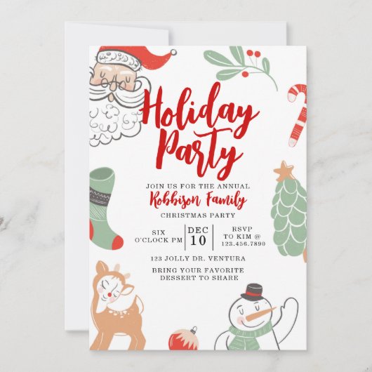 Vakantiedagen, feestdag, kerstfeest kaart (Voorkant)