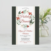 Vakantiedagen Floral met kerstfeestdag Brunch Kaart (Staand voorkant)