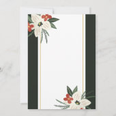 Vakantiedagen Floral met kerstfeestdag Brunch Kaart (Achterkant)