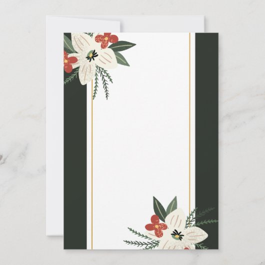 Vakantiedagen Floral met kerstfeestdag Brunch Kaart (Achterkant)