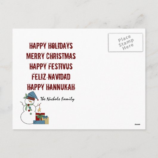 Vakantiedagen Foto Briefkaart (Achterkant)